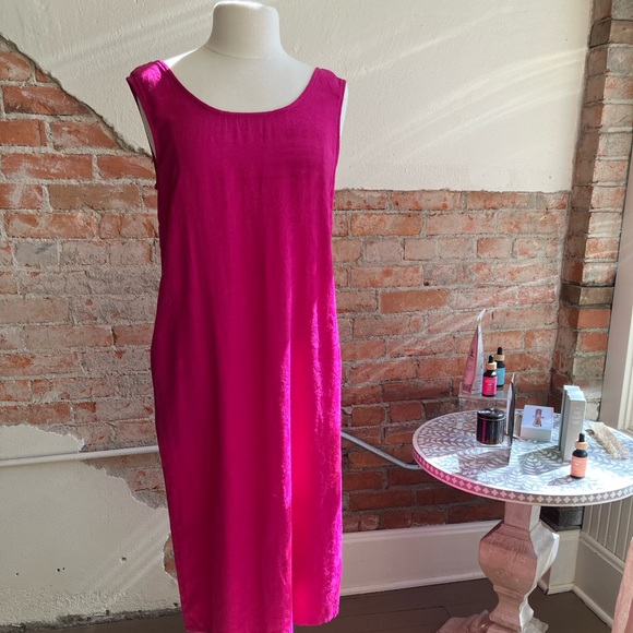 Dresses & Skirts - Karin Stevens Fucsia Pink Flower  Sleeveless Dress LARGE